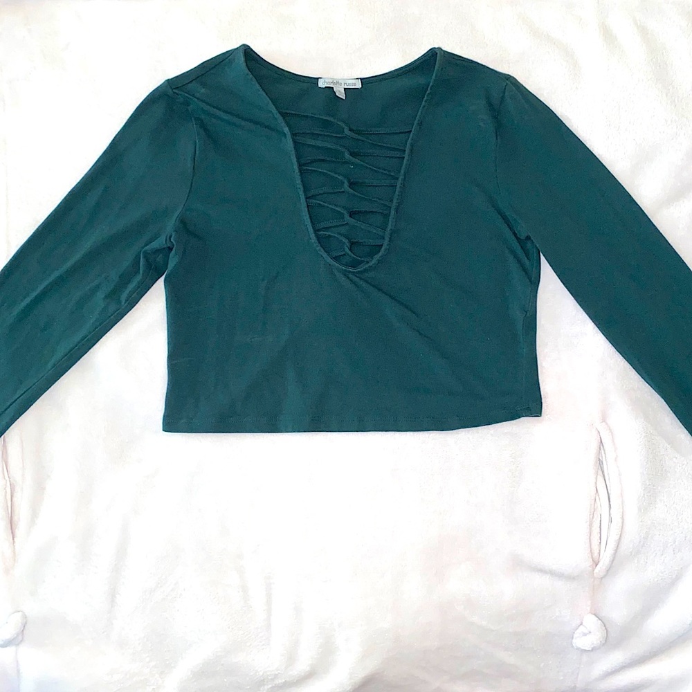 Emerald green crop top